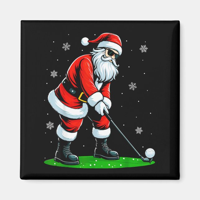 Imán Christmas Golf Santa Golfer Xmas Funny Christmas G (Frente)