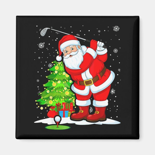 Imán Christmas Golf Santa Golfer Xmas Funny Christmas G (Frente)
