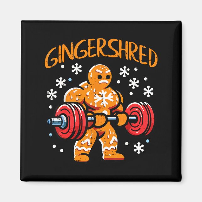 Imán Christmas Gym Gingerbread Gingershred Xmas Workout (Frente)