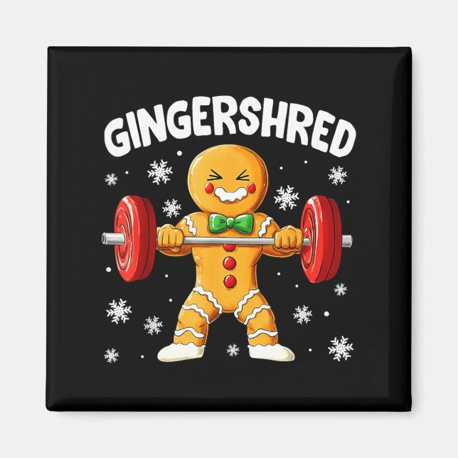 Imán Christmas Gym Gingerbread Gingershred Xmas Workout (Frente)