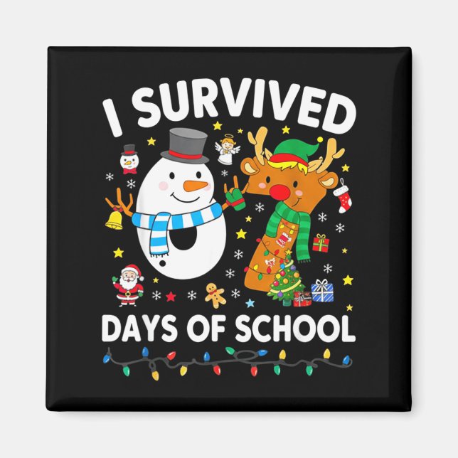 Imán Christmas I Survived 67 Days Of School Funny Meme  (Frente)