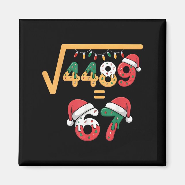 Imán Christmas Ice Cream Drip Meme Slang Square Root 44 (Frente)