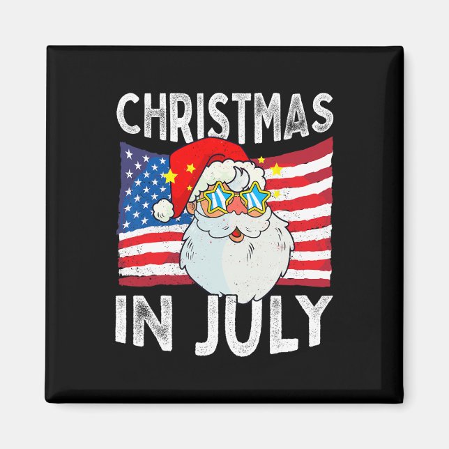 Imán Christmas In July Retro Hipster Funny Santa Men Wo (Frente)
