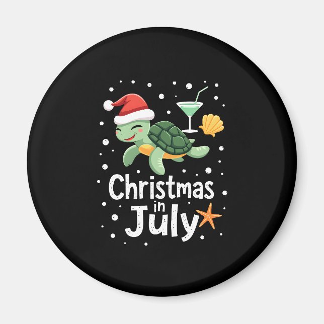 Imán Christmas In July Turtle Summer Xmas Tortoise Wome (Frente)