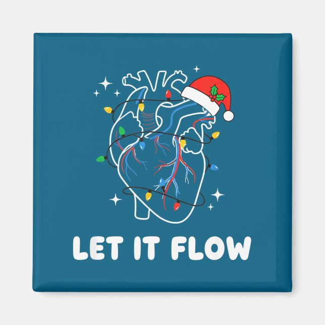 Imán Christmas Let It Flow Cardiac Heart Funny Nurse Ho (Frente)