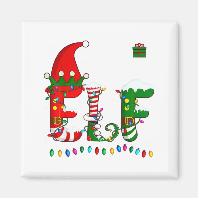 Imán Christmas Light Family Matching Pajamas Softball E (Frente)