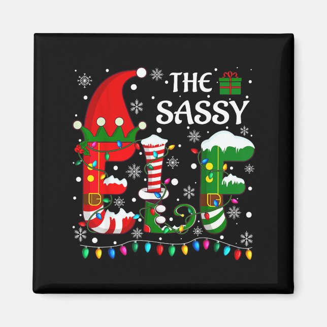 Imán Christmas Light Family Matching Pajamas Sy Elf Xma (Frente)