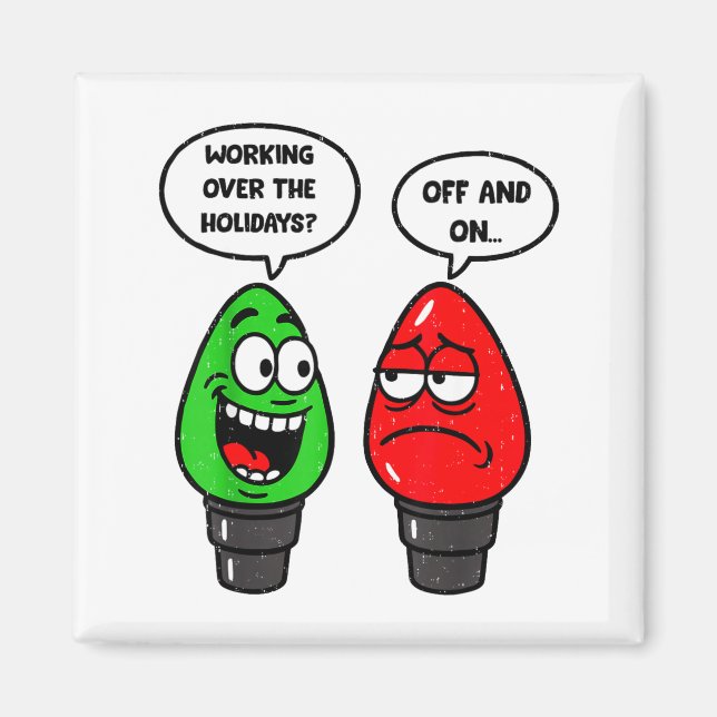 Imán Christmas Lights Joke Light Bulb Working Off On Pu (Frente)