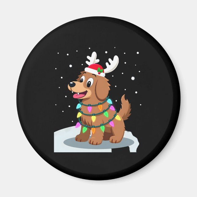 Imán Christmas Lights Soft Coated Wheaten Terrier Dog T (Frente)