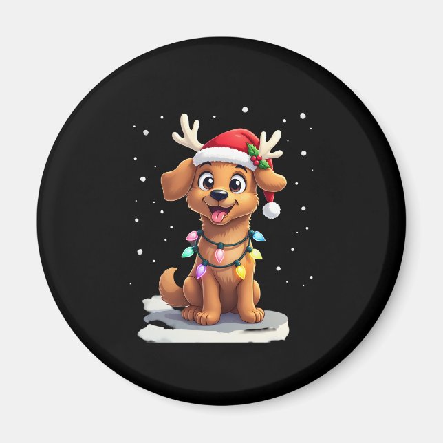 Imán Christmas Lights Soft Coated Wheaten Terrier Dog T (Frente)