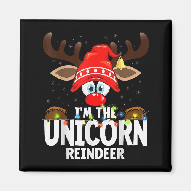 Imán Christmas Matching I'm The Unicorn Reindeer  (Frente)