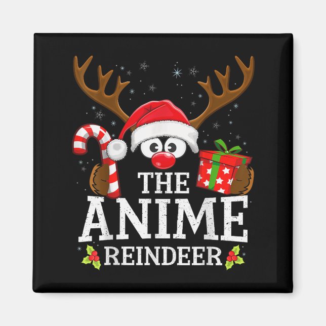 Imán Christmas Matching The Anime Reindeer Family  (Frente)