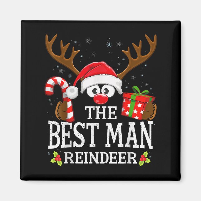 Imán Christmas Matching The Man Reindeer Family  (Frente)