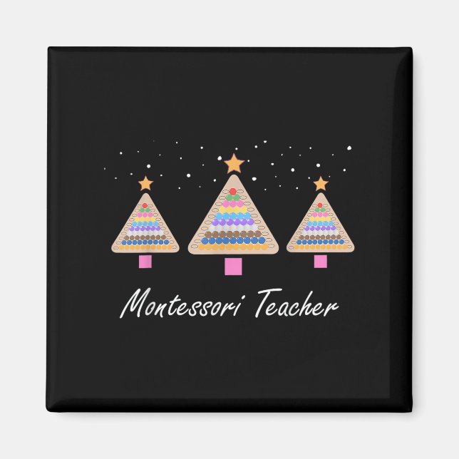 Imán Christmas Montessori Teacher Xmas Tree Teaching Sc (Frente)