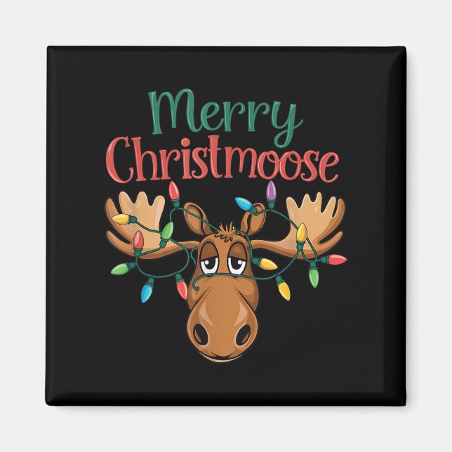 Imán Christmas Moose Merry Christmoose Men Women  (Frente)