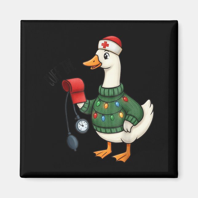 Imán Christmas Nurse, Nurse Life, Cuff em Goose Christm (Frente)