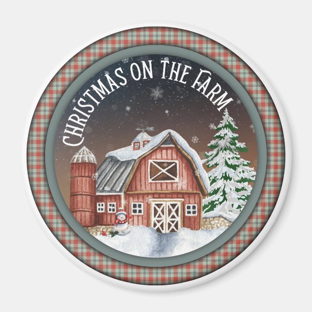 Imán Christmas on the Farm (Frente)