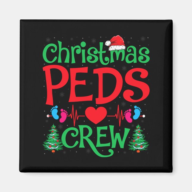 Imán Christmas Peds Crew Santa Hat Xmas Tree Pediatric  (Frente)