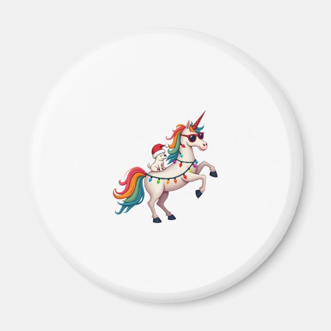 Imán Christmas Poodle Unicorn Sunglasses Poodles Tank T (Frente)