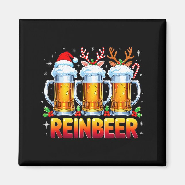 Imán Christmas Santa Beer Lovers Funny Drinking Trend N (Frente)