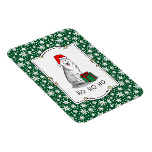 Imán Christmas Santa Hat Siberian Husky (silver) Cute