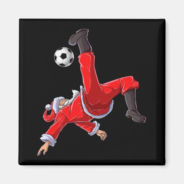 Imán Christmas Santa Soccer Bicycle Kick Xmas Boys Men  (Frente)