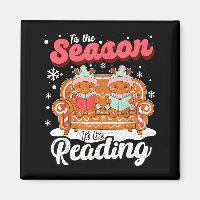 Imán Christmas School Teacher Retro Librarian Groovy Xm (Frente)
