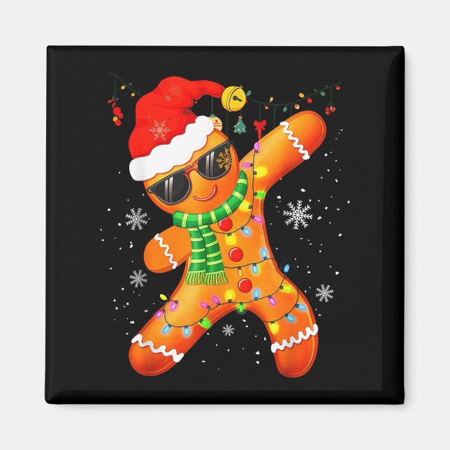 Imán Christmas Shirts Kids Boys Toddler Gingerbread Xma (Frente)
