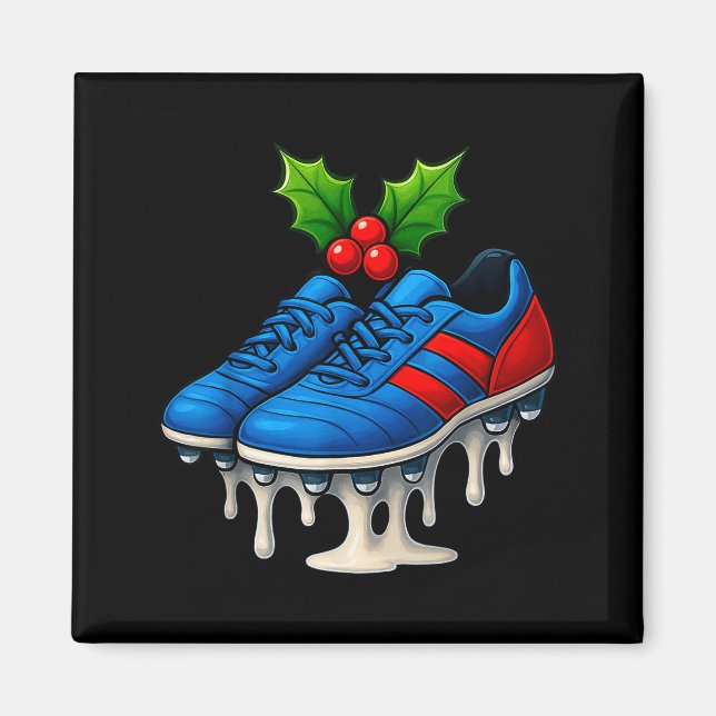Imán Christmas Soccer Cleats Ice Cream Drip Xmas  (Frente)