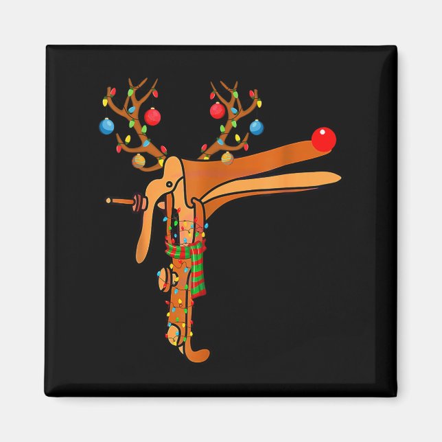 Imán Christmas Speculum Reindeer Funny Xmas Nurse Midwi (Frente)