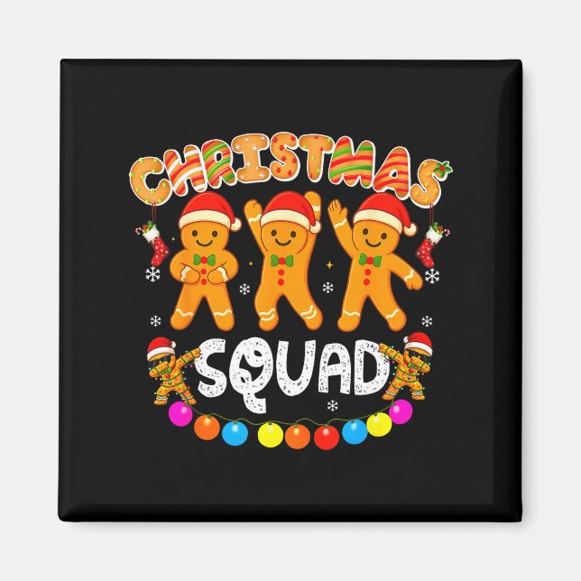 Imán Christmas Squad Funny Xmas Gingerbread Family Matc (Frente)