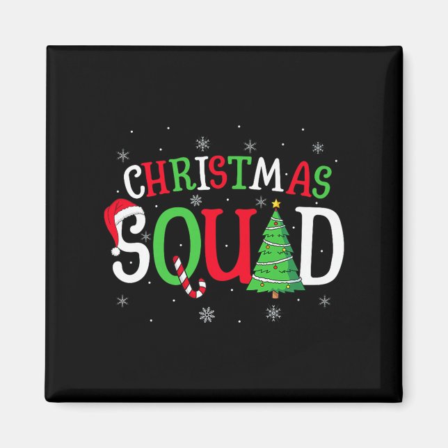 Imán Christmas Squad Matching Family Group Santa Elf Sq (Frente)