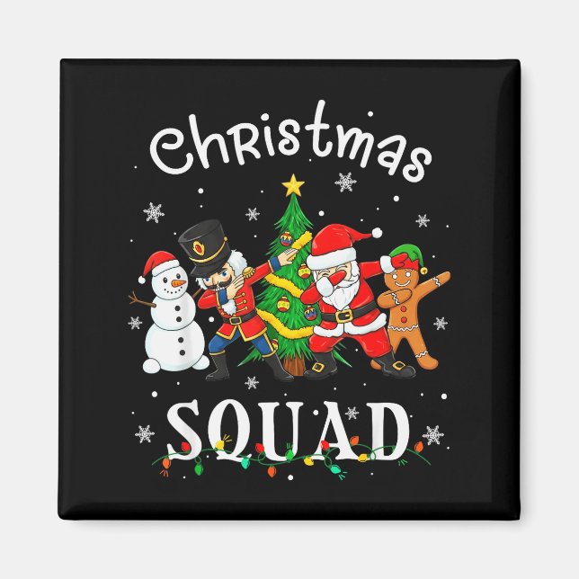 Imán Christmas Squad Santa Dabbing Elf Family Matching  (Frente)