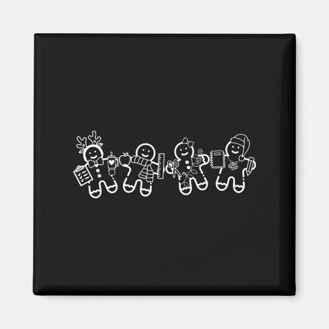 Imán Christmas Teacher Cute Gingerbread Cookies Funny H (Frente)