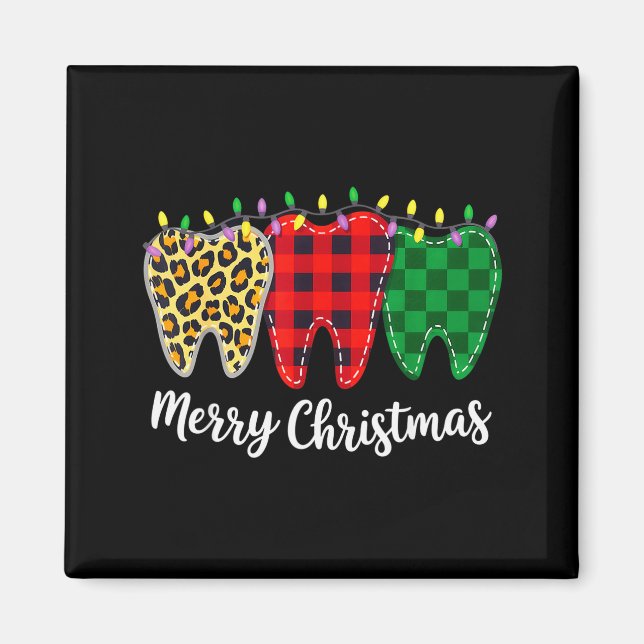 Imán Christmas Tooth Dentist Dental Istant Teeth Leopar (Frente)