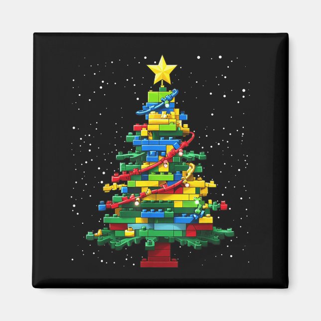 Imán Christmas Tree Block Brick Building Xmas Master Bu (Frente)
