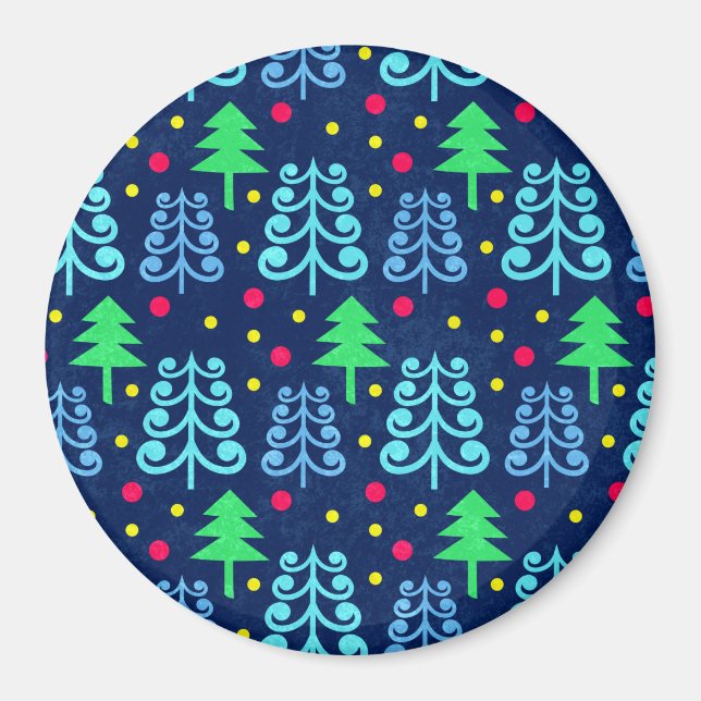 Imán Christmas Trees Pattern (Frente)
