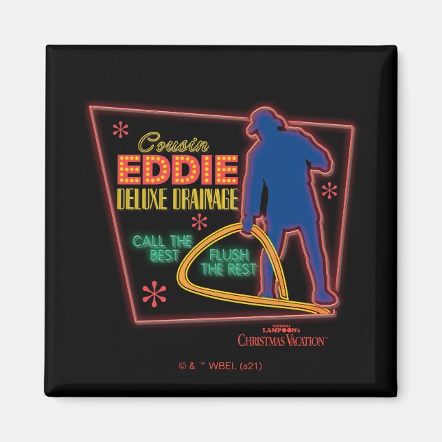 Imán Christmas Vacation | Cousin Eddie Neon Sign (Frente)