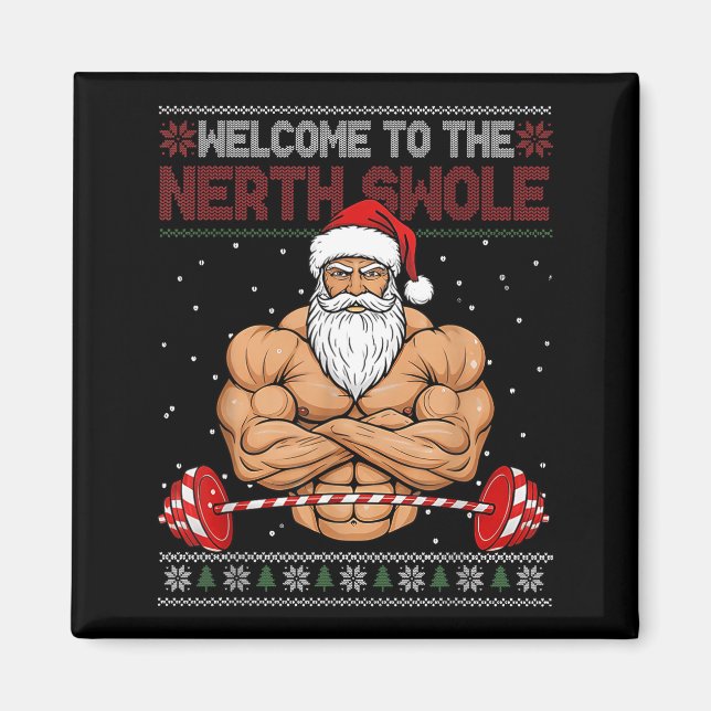 Imán Christmas Workout Welcome To North Swole Xmas Gym  (Frente)