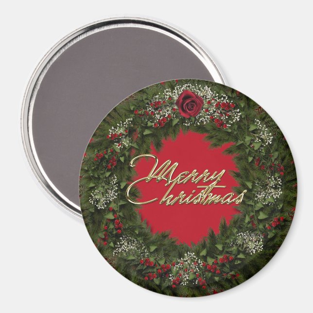 Imán Christmas Wreath Magnet (Anverso/Reverso)