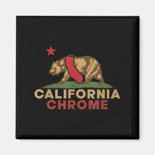 Imán Chrome California Oso Vintage Retro Orgullo del Es