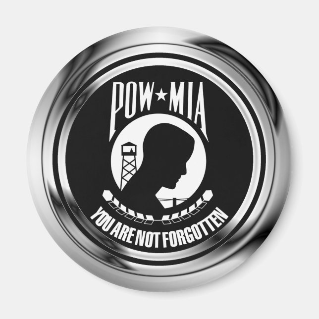 IMÁN CHROME POW MIA (Frente)