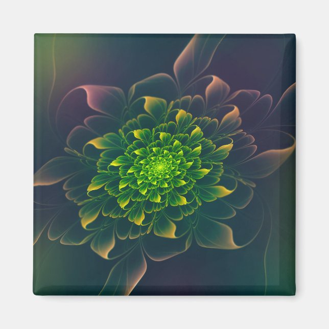 Imán Chrysanthemum Fractal Green (Frente)