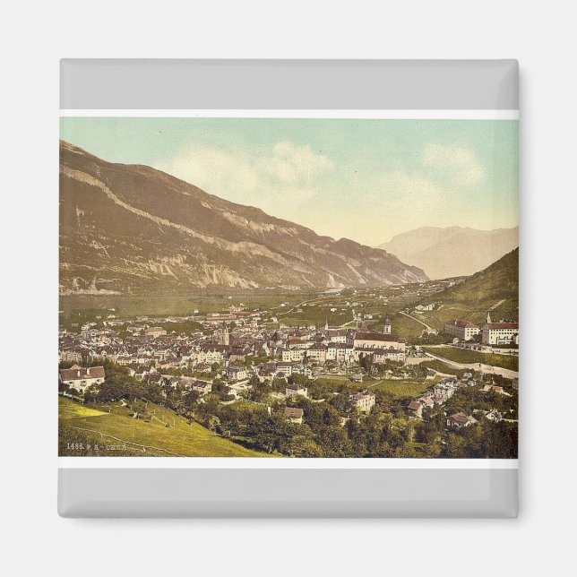 Imán Chur, Grisons, Fotocromo de época de Suiza (Frente)