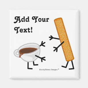 Imán Churro y chocolate - Personalizable