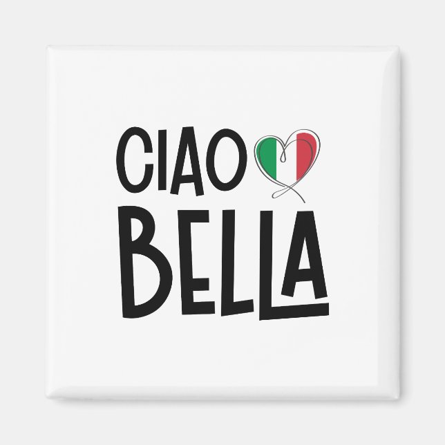 Imán Ciao Bella-Cute Corazón de Italia (Frente)