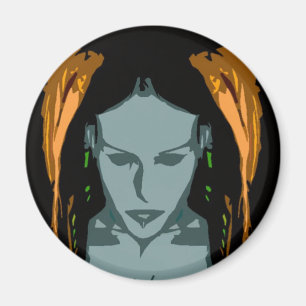 Imán cibernético del arte del vector del polluel