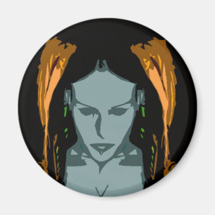 Imán cibernético del arte del vector del polluel