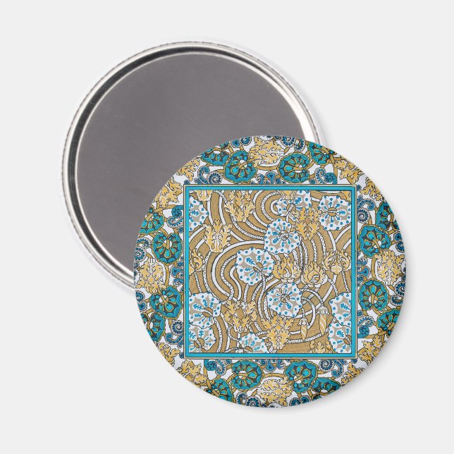 Imán ciclamen azul arte flor nuevo botánico (Anverso/Reverso)