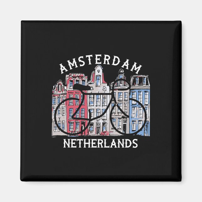 Imán Ciclismo Ámsterdam Países Bajos Gráfico  (Frente)